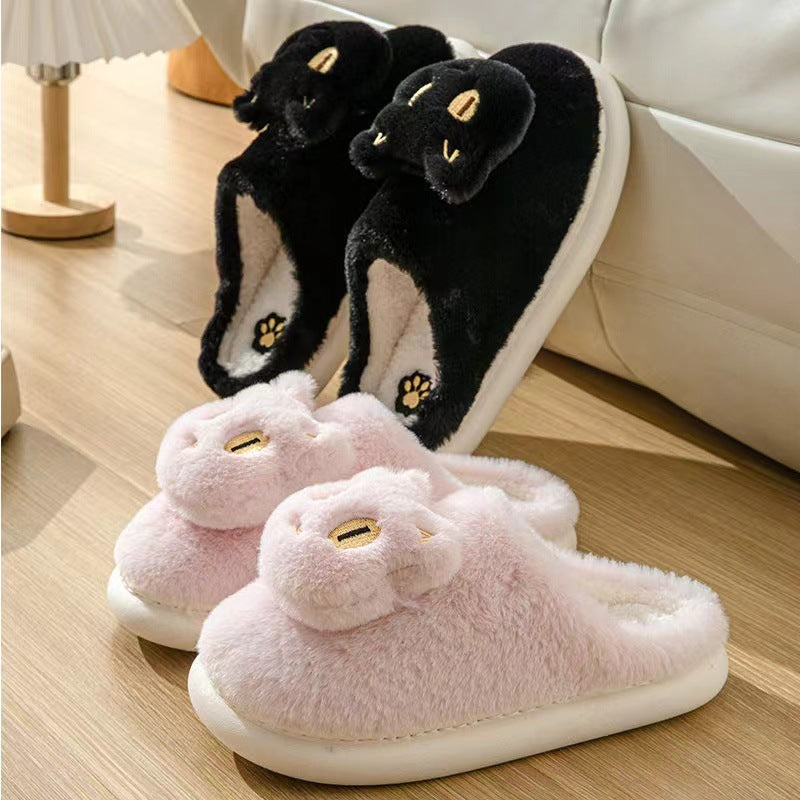 Cotton Cat Slippers Soft Plush Comfy Warm Couple Slip - Bellarte Enchanté Cotton Cat Slippers Soft Plush Comfy Warm Couple Slip